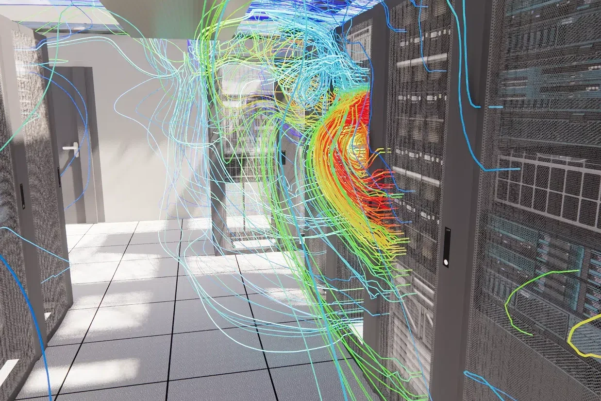 trace temperature sortie 25pourcent data center cfd